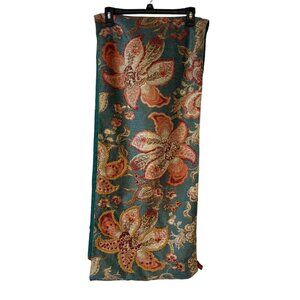 Table Runner Floral Embroidered Made In India Multicolor 15" Wide 72